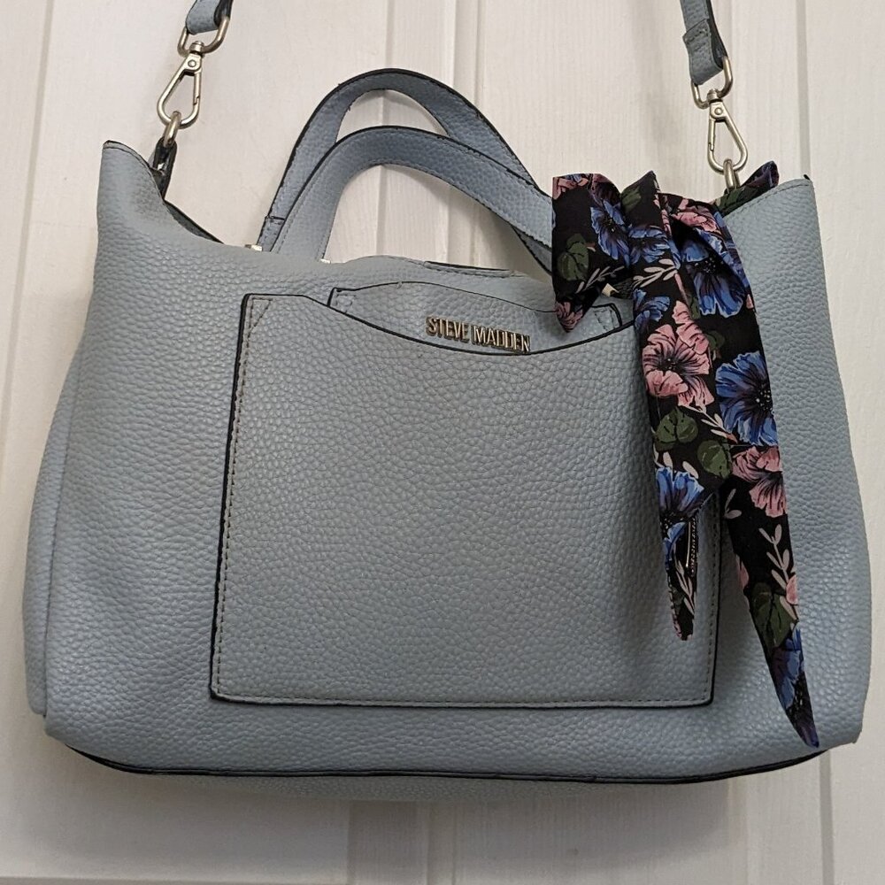 Steve Madden Bparker Crossbody Purse Handbag 2 in 1 Purse Light Blue